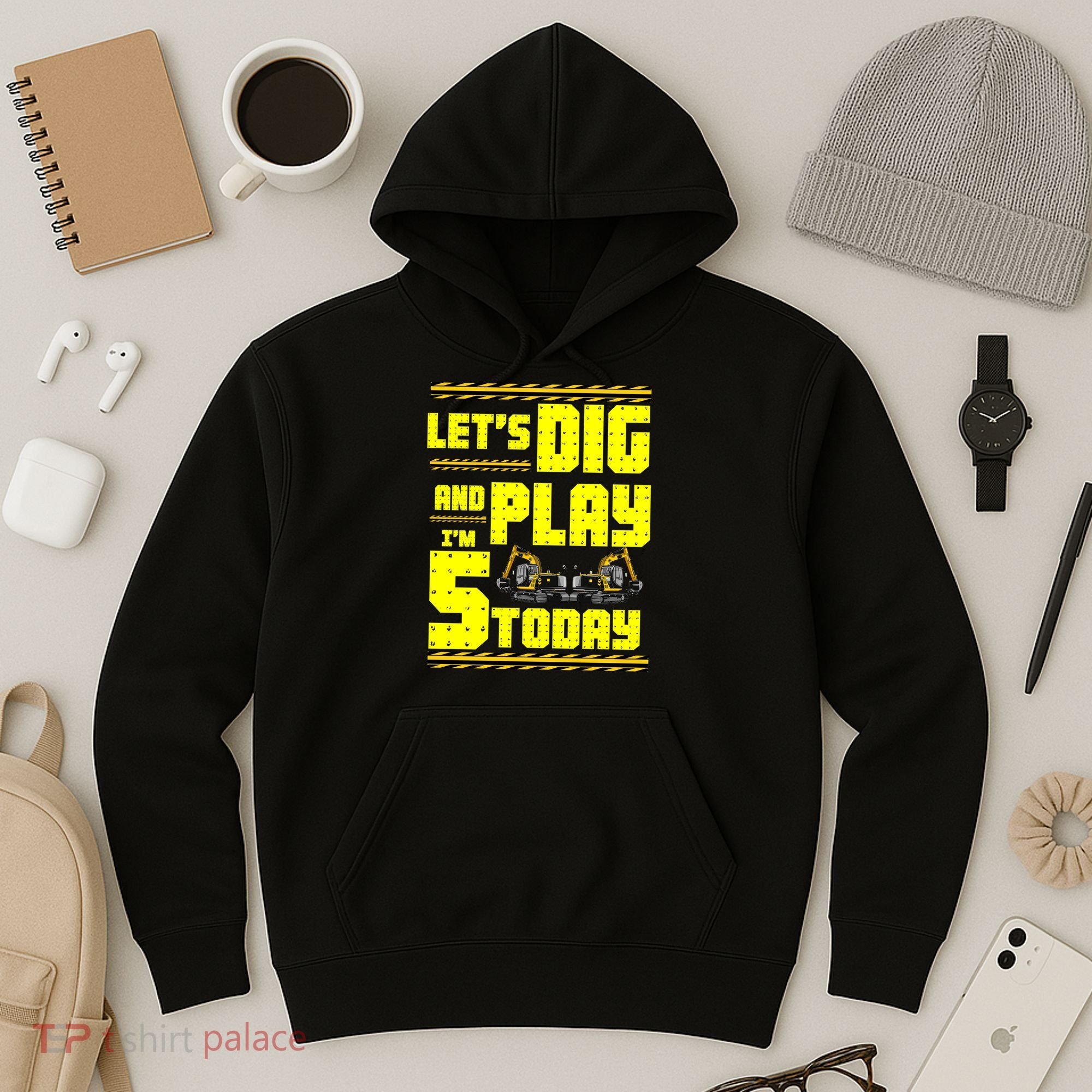 5th Birthday Construction Hoodie