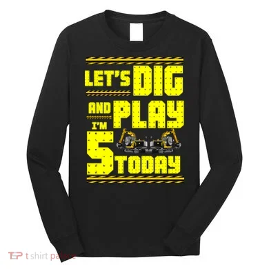 5th Birthday Construction Long Sleeve Shirt