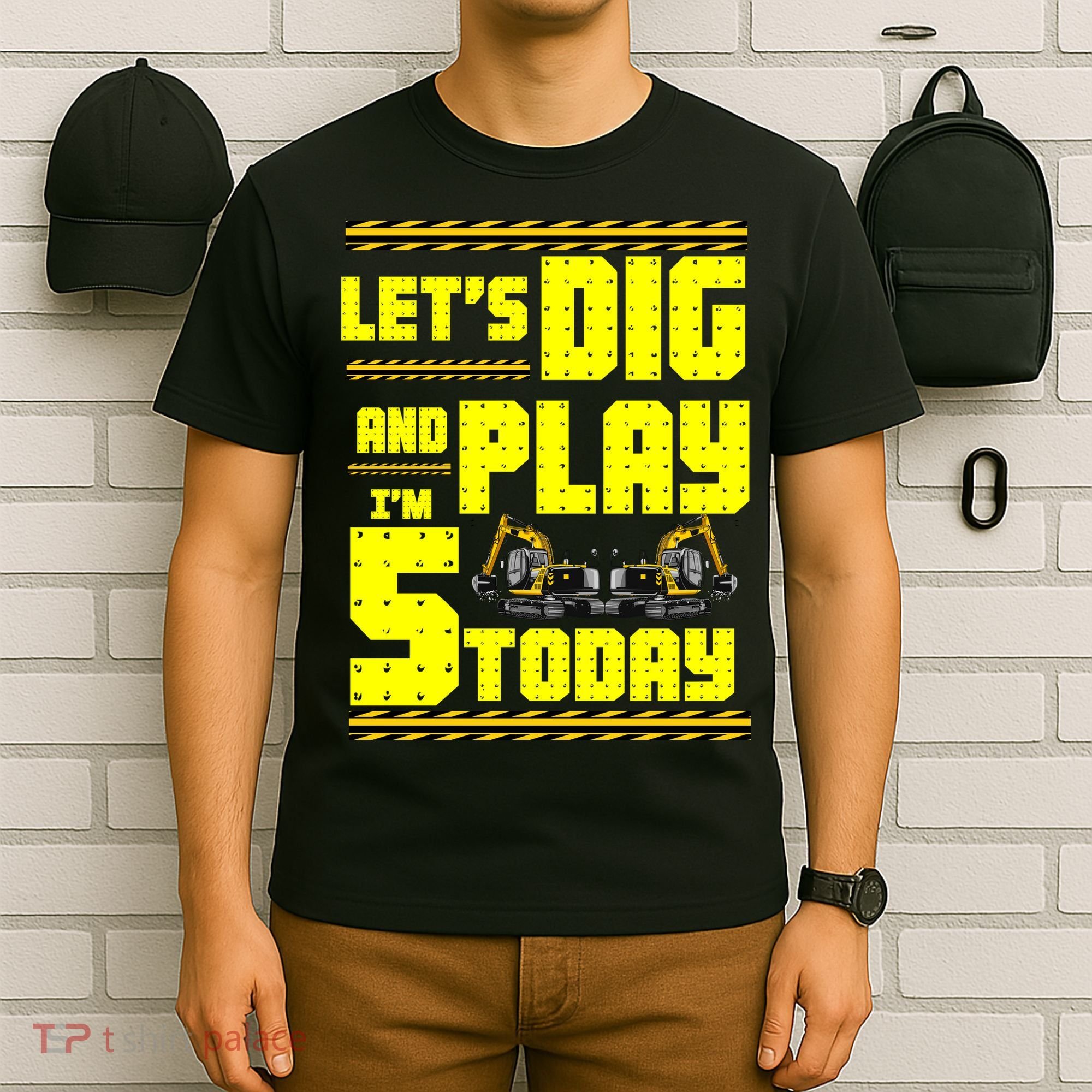 5th Birthday Construction T-Shirt
