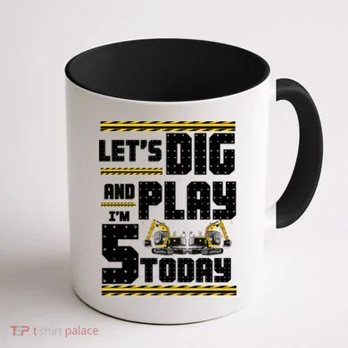 5th Birthday Construction Coffee Mug back