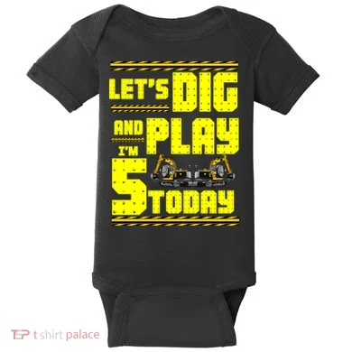 5th Birthday Construction Baby Bodysuit