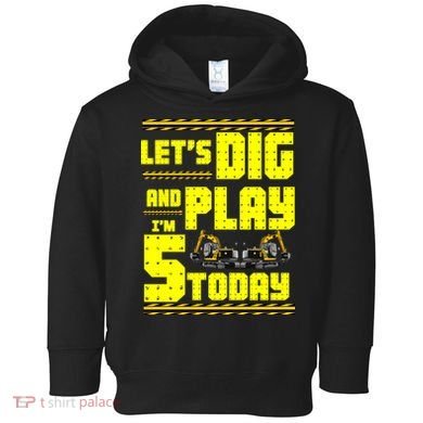 5th Birthday Construction Toddler Hoodie