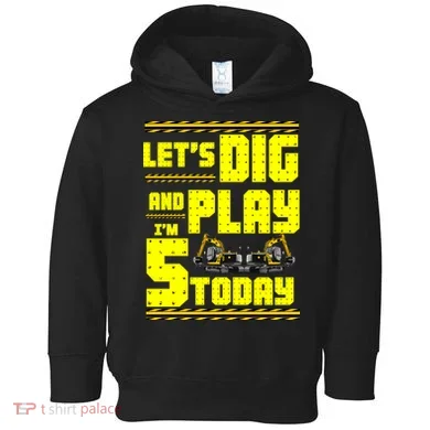5th Birthday Construction Toddler Hoodie