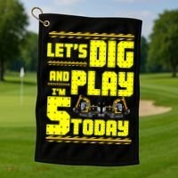 5th Birthday Construction Golf Towel thumb 1