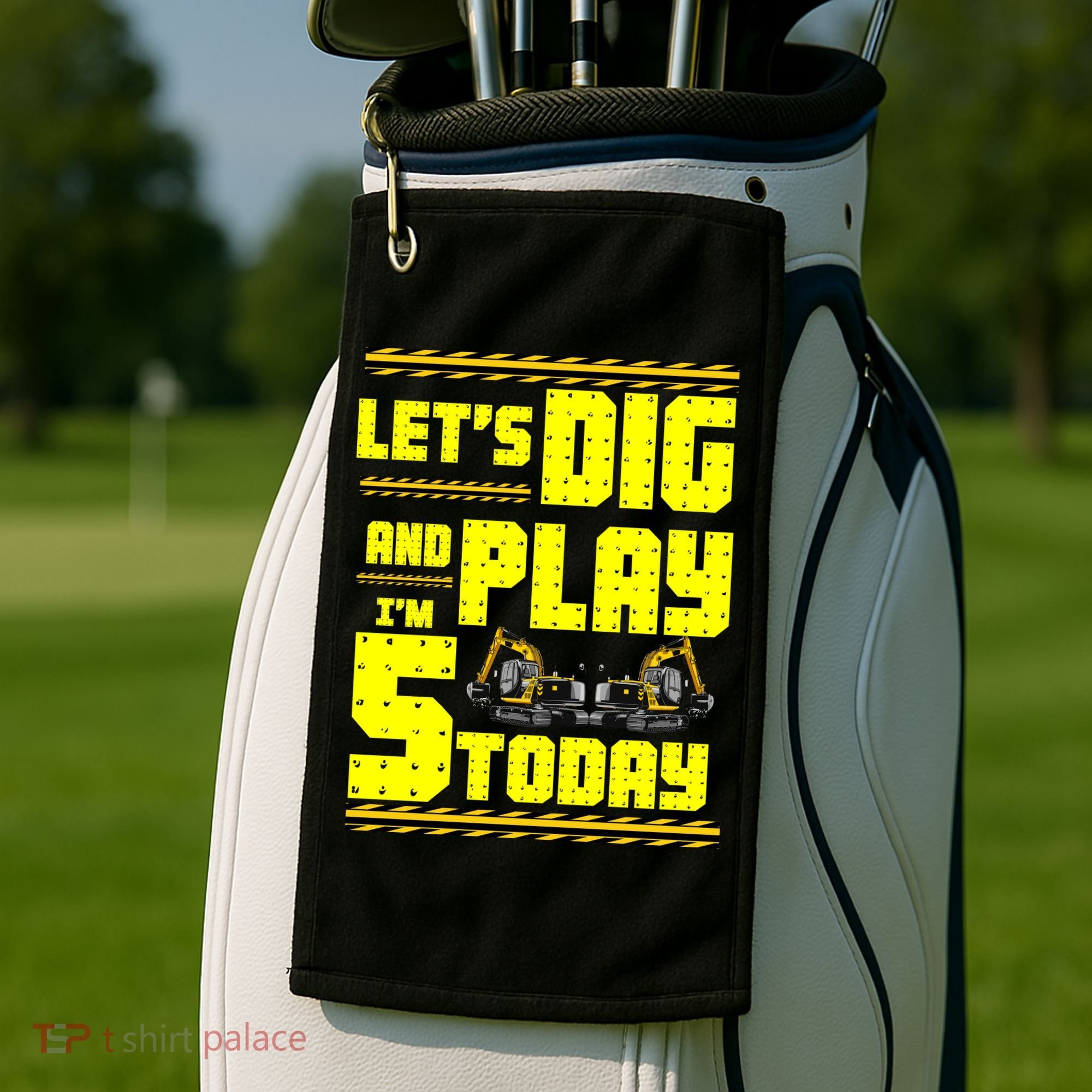 5th Birthday Construction Golf Towel