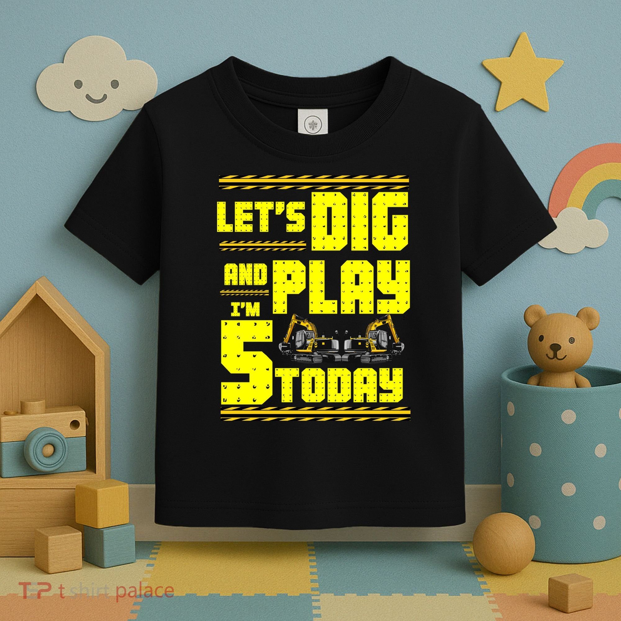 5th Birthday Construction Toddler T-Shirt