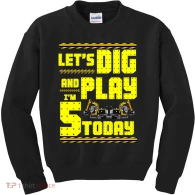 5th Birthday Construction Kids Sweatshirt