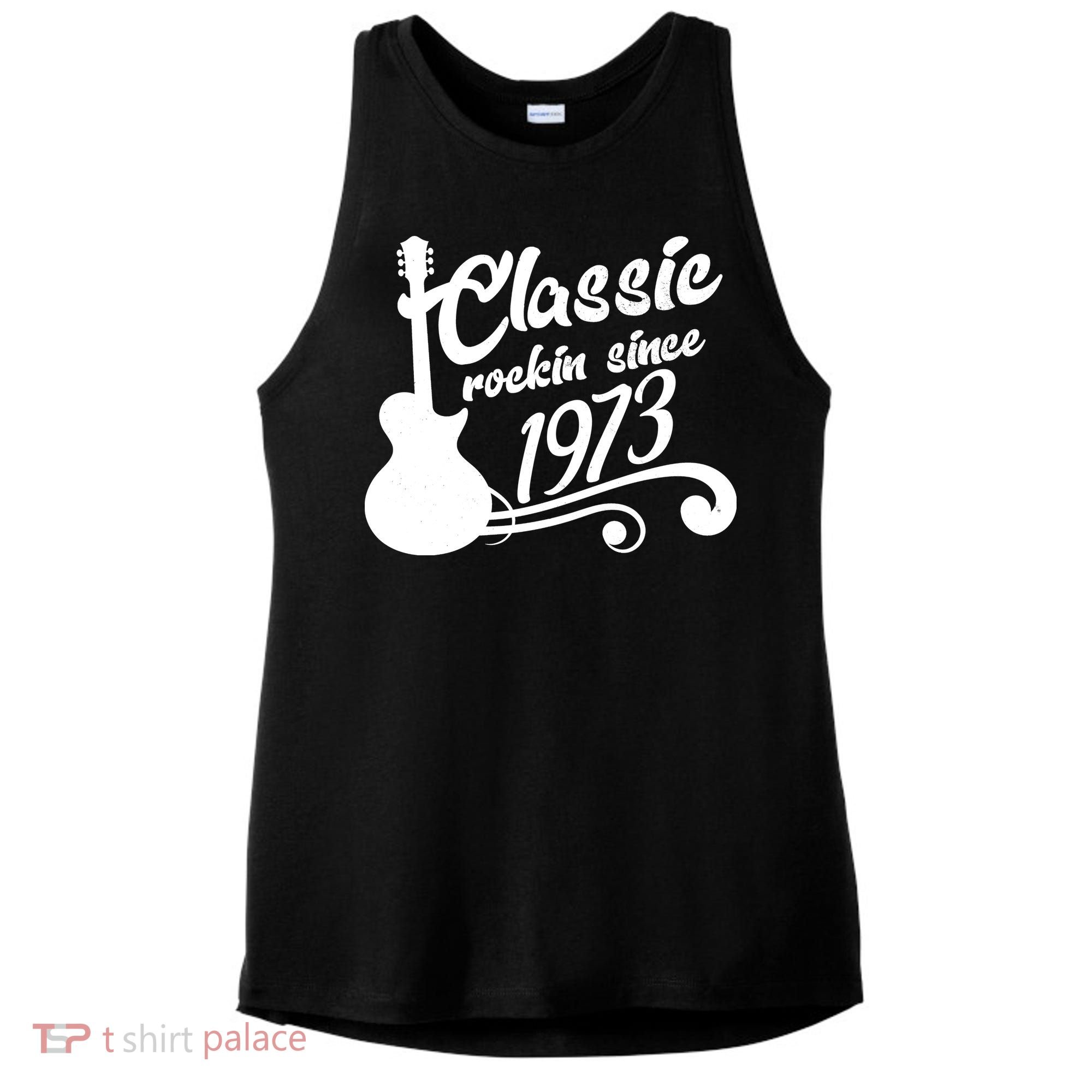 50th Birthday Classic Rockin Since 1973 Ladies PosiCharge Tri-Blend Wicking Tank