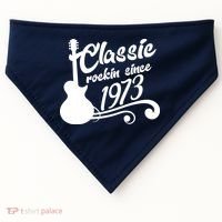 50th Birthday Classic Rockin Since 1973 USA-Made Doggie Bandana thumb 0