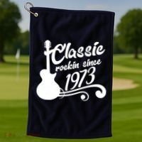 50th Birthday Classic Rockin Since 1973 Golf Towel thumb 1