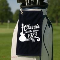 50th Birthday Classic Rockin Since 1973 Golf Towel thumb 2