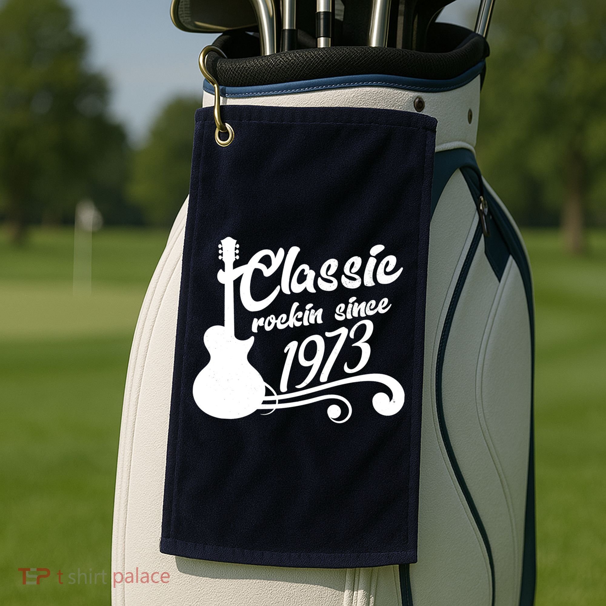 50th Birthday Classic Rockin Since 1973 Golf Towel