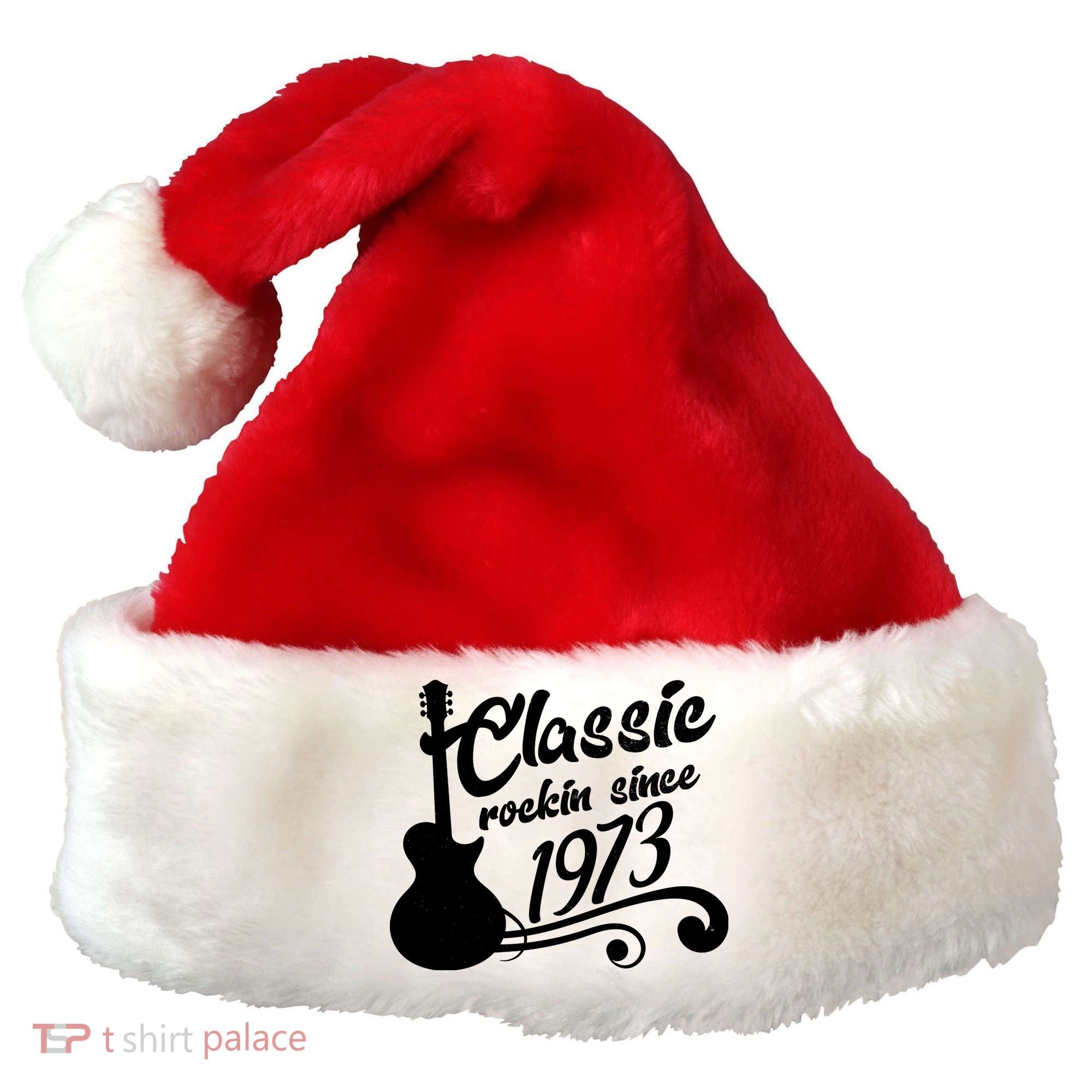 50th Birthday Classic Rockin Since 1973 Santa Hat