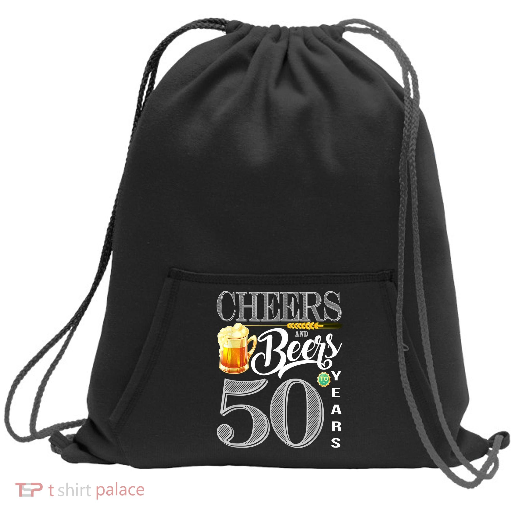 50th Birthday Cheers And Beers To 50 Years Sweatshirt Cinch Pack Bag