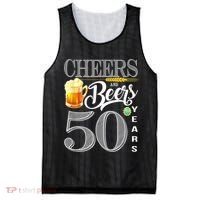 50th Birthday Cheers And Beers To 50 Years Mesh Reversible Basketball Jersey Tank thumb 0