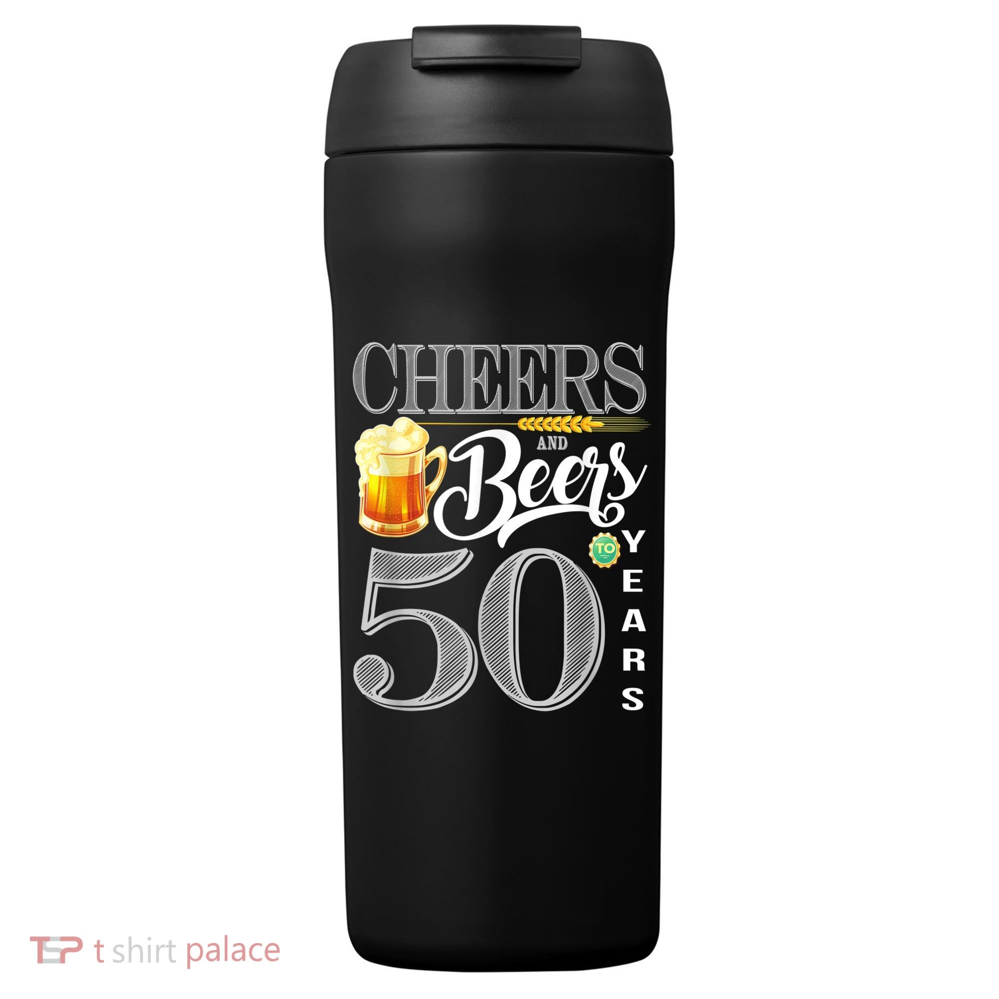 50th Birthday Cheers And Beers To 50 Years 24oz Duet Stainless Steel Tumbler