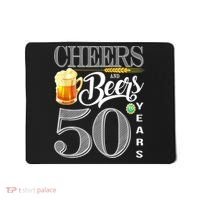 50th Birthday Cheers And Beers To 50 Years Mousepad thumb 0