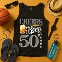 50th Birthday Cheers And Beers To 50 Years Tank Top thumb 4