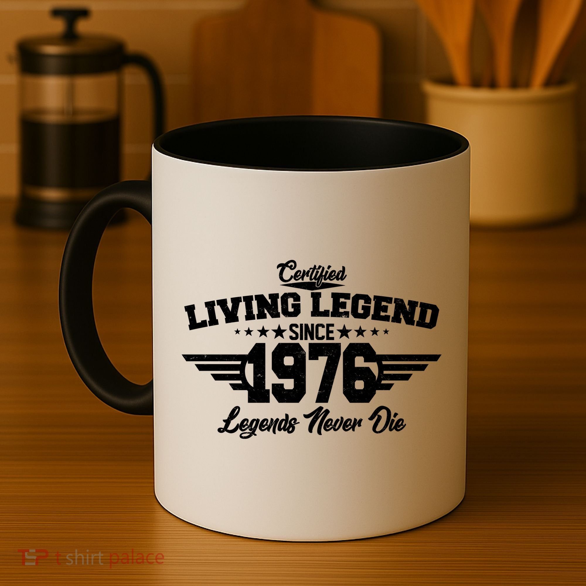 50th Birthday Certified Living Legend Since 1976 Legends Never Die Coffee Mug