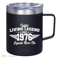 50th Birthday Certified Living Legend Since 1976 Legends Never Die 12oz Stainless Steel Coffee Mug thumb 0