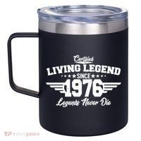 50th Birthday Certified Living Legend Since 1976 Legends Never Die 12oz Stainless Steel Coffee Mug thumb 2