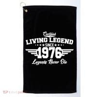 50th Birthday Certified Living Legend Since 1976 Legends Never Die Golf Towel thumb 0
