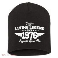 50th Birthday Certified Living Legend Since 1976 Legends Never Die Short Acrylic Beanie thumb 0