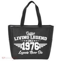 50th Birthday Certified Living Legend Since 1976 Legends Never Die Tote Bag thumb 0