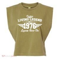 50th Birthday Certified Living Legend Since 1976 Legends Never Die Garment-Dyed Women's Muscle Tee thumb 0