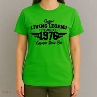 50th Birthday Certified Living Legend Since 1976 Legends Never Die T-Shirt thumb 4