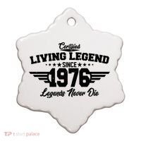 50th Birthday Certified Living Legend Since 1976 Legends Never Die Ceramic Ornament thumb 0