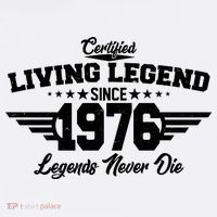 50th Birthday Certified Living Legend Since 1976 Legends Never Die Garment-Dyed Sweatshirt thumb 2