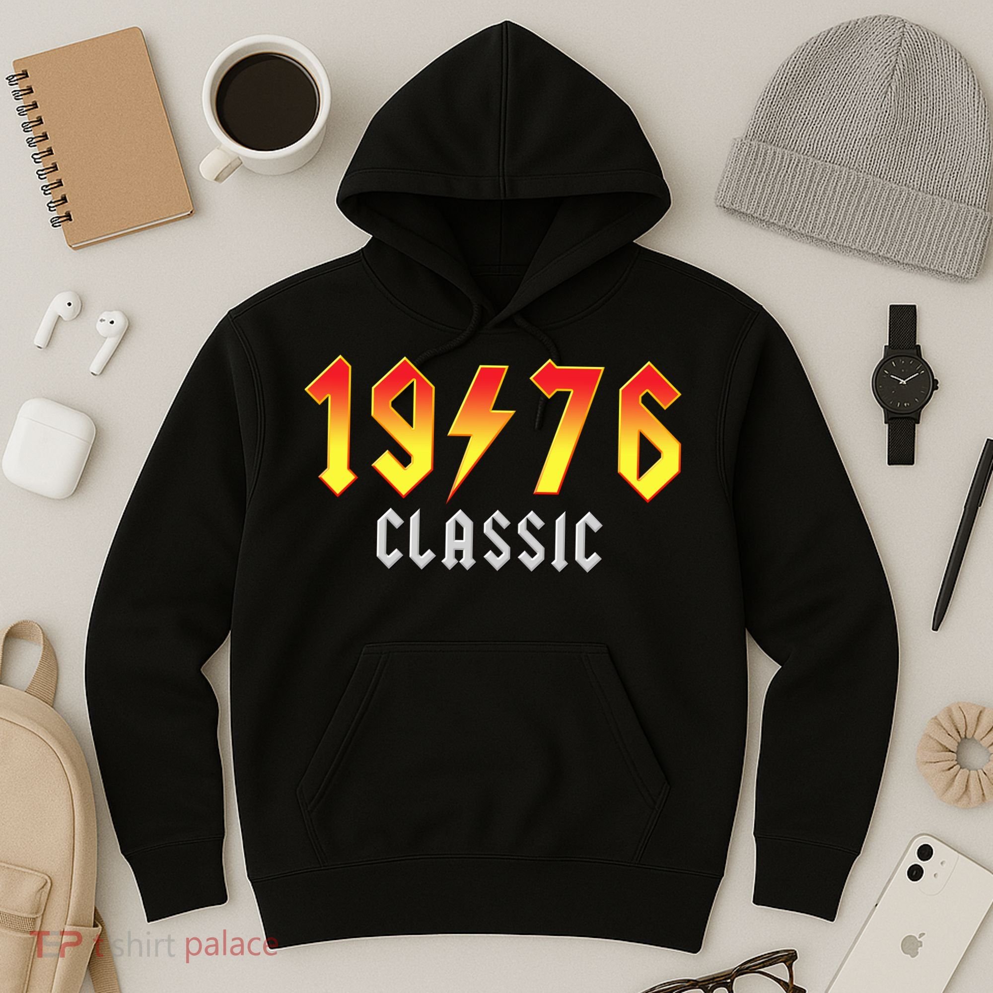 50th Birthday Classic 1976 Retro Rock Band Hoodie