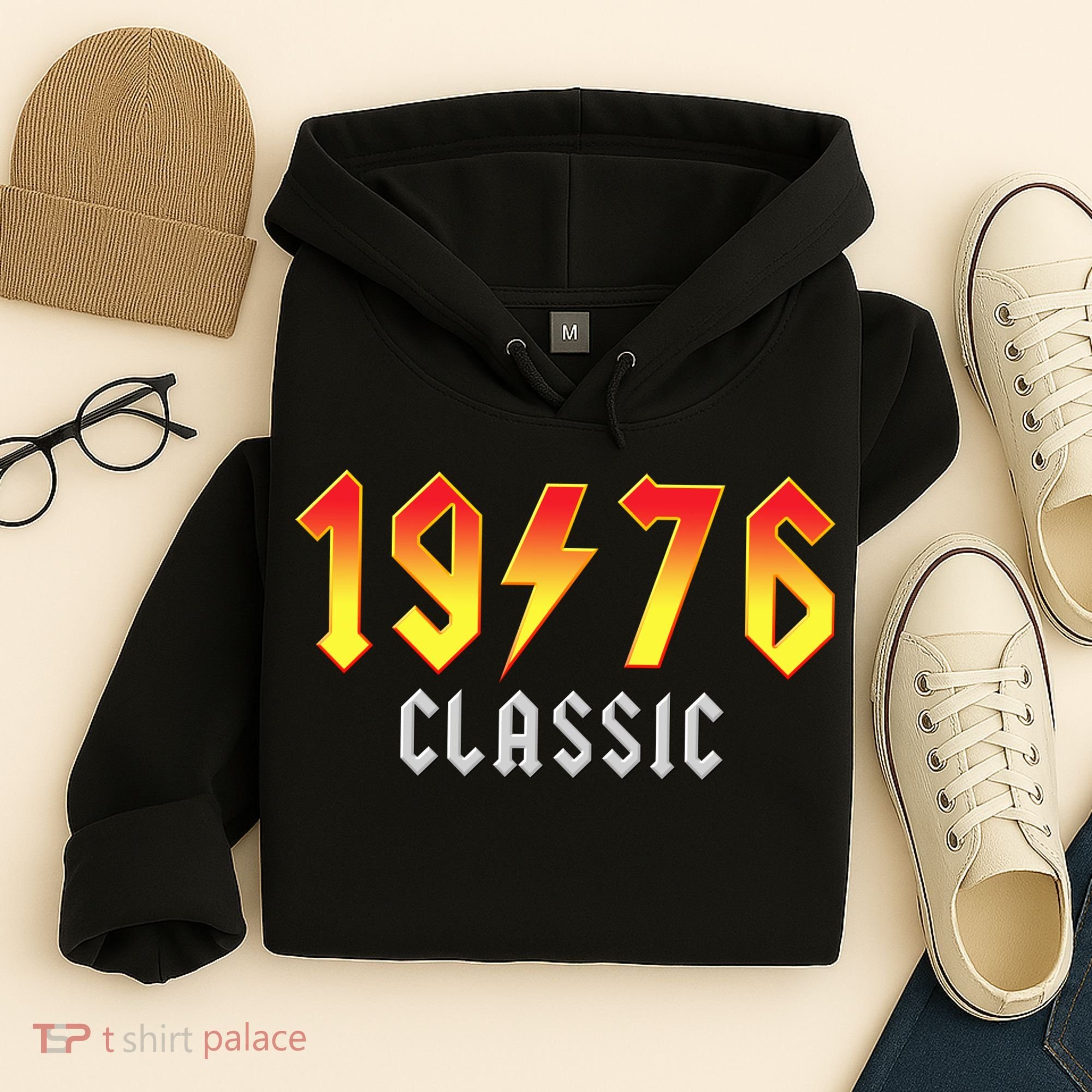 50th Birthday Classic 1976 Retro Rock Band Hoodie