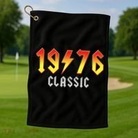 50th Birthday Classic 1976 Retro Rock Band Golf Towel thumb 1