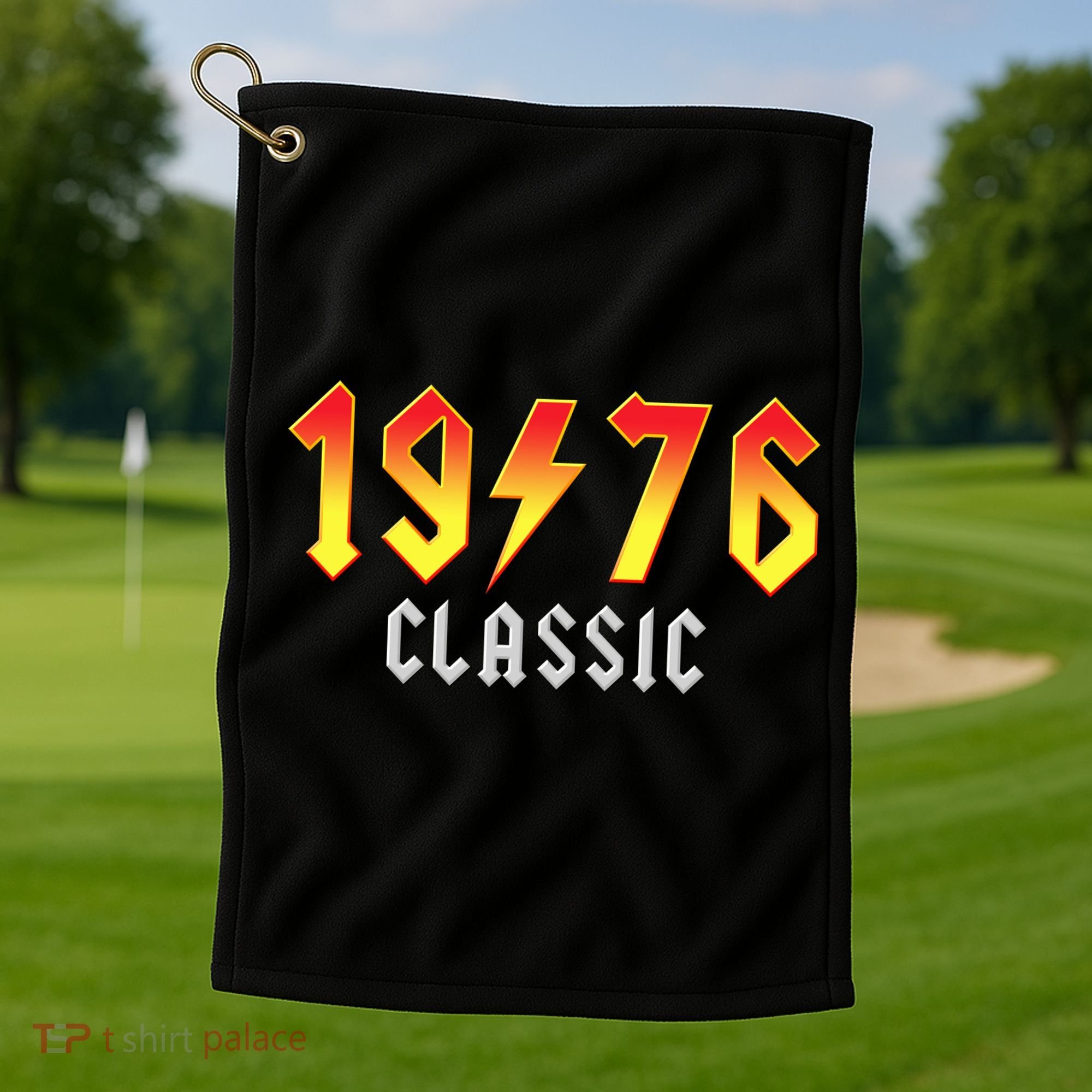 50th Birthday Classic 1976 Retro Rock Band Golf Towel
