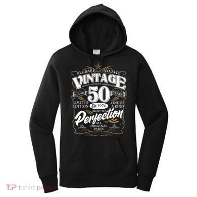 50th Birthday Est 1976 All Bark No Bite Vintage Birthday  Women's Hoodie