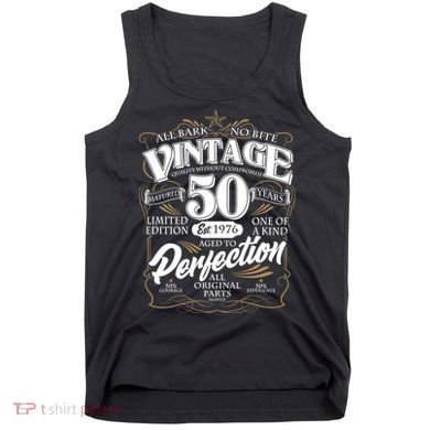 50th Birthday Est 1976 All Bark No Bite Vintage Birthday  Tank Top