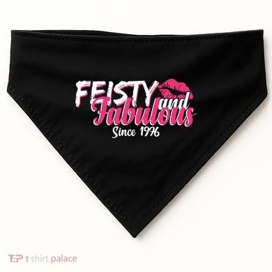 50th Birthday Feisty And Fabulous Since 1976  USA-Made Doggie Bandana