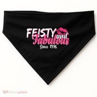 50th Birthday Feisty And Fabulous Since 1976  USA-Made Doggie Bandana thumb 0