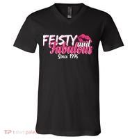 50th Birthday Feisty And Fabulous Since 1976  V-Neck T-Shirt thumb 0