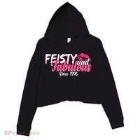 50th Birthday Feisty And Fabulous Since 1976  Crop Fleece Hoodie thumb 0