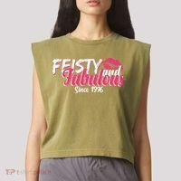 50th Birthday Feisty And Fabulous Since 1976  Garment-Dyed Women's Muscle Tee thumb 2