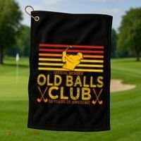 50th Birthday Funny Golf Old Balls Club Member Golf Towel thumb 1