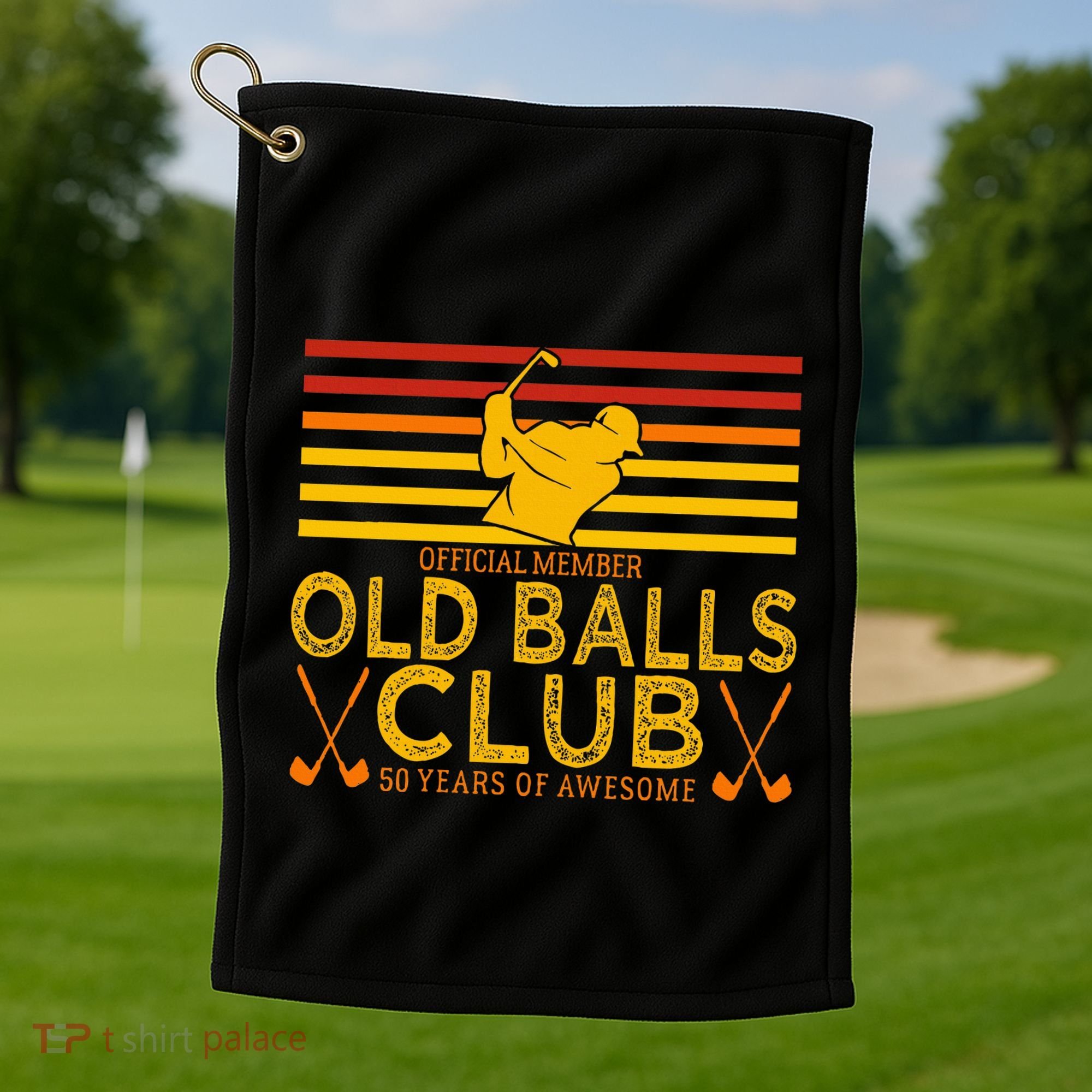 50th Birthday Funny Golf Old Balls Club Member Golf Towel