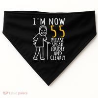  55th Birthday For Him | I'm Now 55 Years Old | Cool BDay USA-Made Doggie Bandana thumb 0
