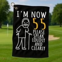  55th Birthday For Him | I'm Now 55 Years Old | Cool BDay Golf Towel thumb 1