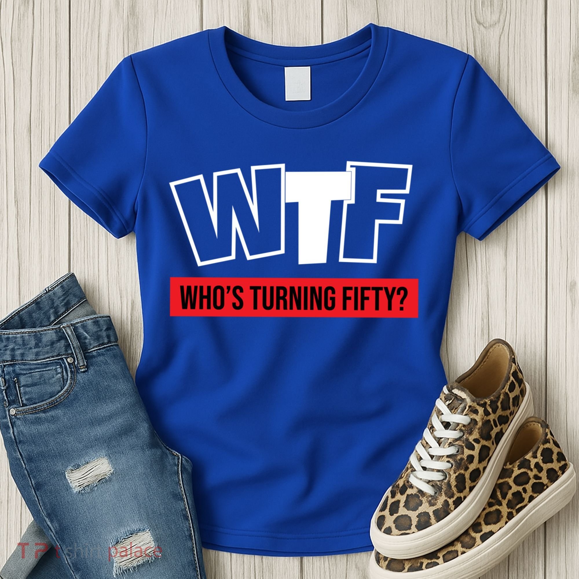 50th Birthday Funny Wtf Whos Turning Fifty Gift Women's T-Shirt