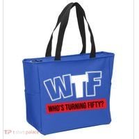 50th Birthday Funny Wtf Whos Turning Fifty Gift Tote Bag thumb 2