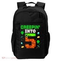 5th Birthday Gamer Pixel Creepin’ Into 5 Video Game Party Backpack thumb 0